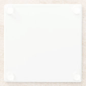 ライネンホワイト、オフホワイト ガラスコースター (裏面)