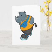 ライノアットアイススケートで滑るウィズスリングバッグ カード (黄色い花)