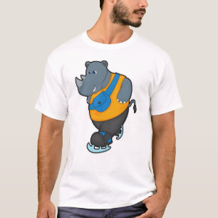 ライノアットアイススケートで滑るウィズスリングバッグ Tシャツ