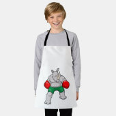 ライノアットボクシングとボクシング手袋 エプロン (着用した状態)