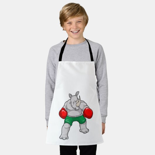 ライノアットボクシングとボクシング手袋 エプロン (着用した状態)