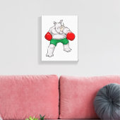 ライノアットボクシングとボクシング手袋 キャンバスプリント (インサイチュ (リビング))