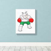 ライノアットボクシングとボクシング手袋 キャンバスプリント (インサイチュ (ウッドフロア))