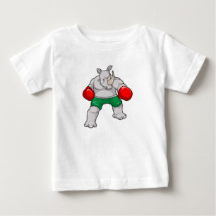 ライノアットボクシングとボクシング手袋 ベビーTシャツ