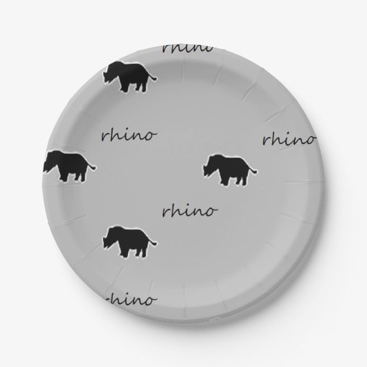 ライノシルエットパターン ペーパープレート (正面)
