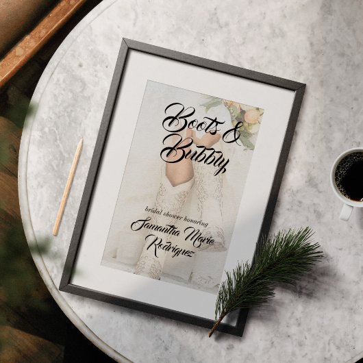 ライノストーンのブーツを履いたテキサス花嫁のブライズシャワー ポスター