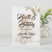 ライノストーンのブーツを履いたテキサス花嫁のブライズシャワー 招待状 (スタンド正面)