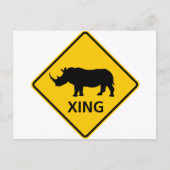 ライノセロス交差点ハイウェイ標識 ポストカード (正面)