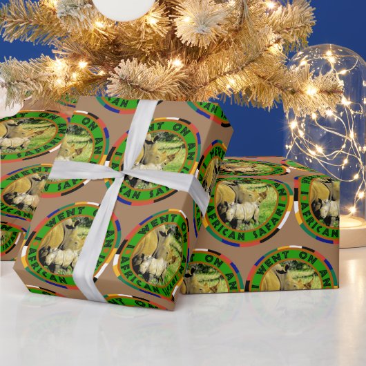 ライノママ&カーフアフリカサファリラッピング紙 ラッピングペーパー (クリスマス)