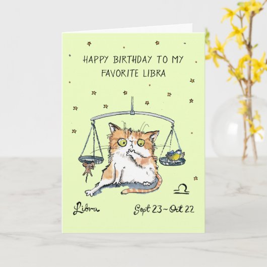 ライバおもしろいカード〔占星術の〕十二宮図キャットスターサイン占星術 カード (黄色い花)