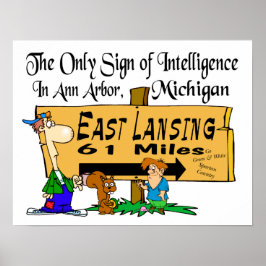 ライバルプリントミシガン州/ミシガン ポスター