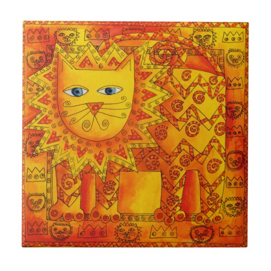 ライパターン(の模様が)あるオンウォーター色イラストレーション タイル (正面)