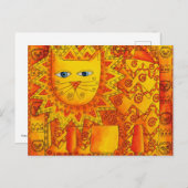 ライパターン(の模様が)あるオンウォーター色イラストレーション ポストカード (正面/裏面)