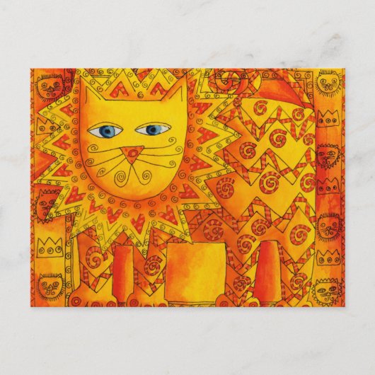 ライパターン(の模様が)あるオンウォーター色イラストレーション ポストカード (正面)