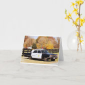 ライパーズフォーク、TN警察の車の秋の絵画もの カード (黄色い花)