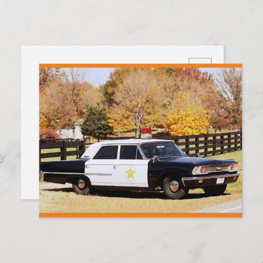 ライパーズフォーク、TN警察の車の秋の絵画もの ポストカード (正面/裏面)