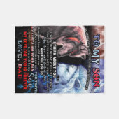 ライパーソナライズされたオンパパから私のオオカミの息子 フリースブランケット (正面(横))