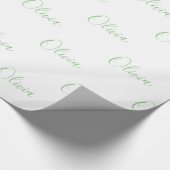 ライパーソナライズされたムグリーンエレガント名 ラッピングペーパー (角)