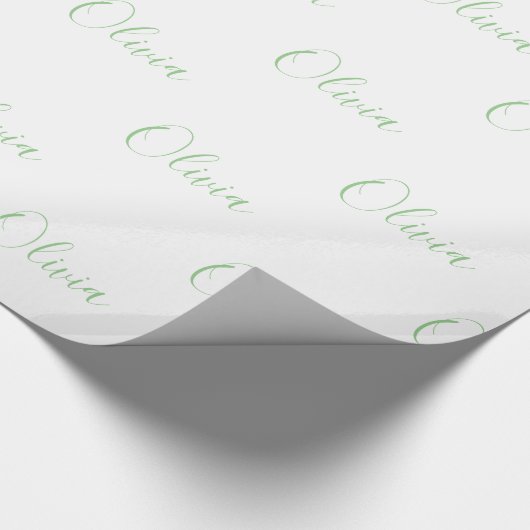 ライパーソナライズされたムグリーンエレガント名 ラッピングペーパー (角)