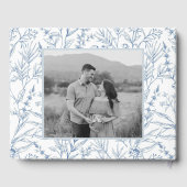 ライパーソナライズされたン描ブルーフローラベビーシャワー ゲストブック (裏面)