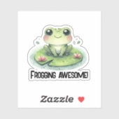 ライパードのステッカーに乗ったカエル シール (シート)