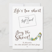 ライフおもしろいの短すぎるシューズ買ギフトカードホルダー (正面)