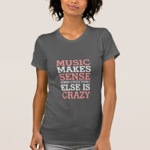 ライフおもしろい引用文Tシャツ音楽が理にかなっている
