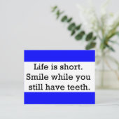 ライフおもしろい諺短いスマイルが残り ポストカード (スタンド正面)