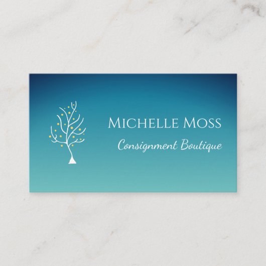 ライフお洒落トレンディーティール（緑がかった色）グリーンディスカウントのツリー ロイヤリティカード (正面)