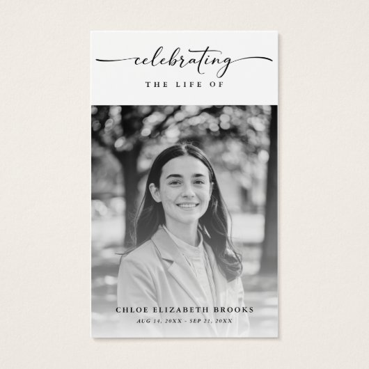 ライフお祝いの写真祈りの言葉カード (正面)