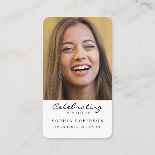 ライフお祝いの写真祈りの言葉カード 名刺 (正面)