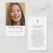 ライフお祝いの写真祈りの言葉カード 名刺 (正面/裏面)