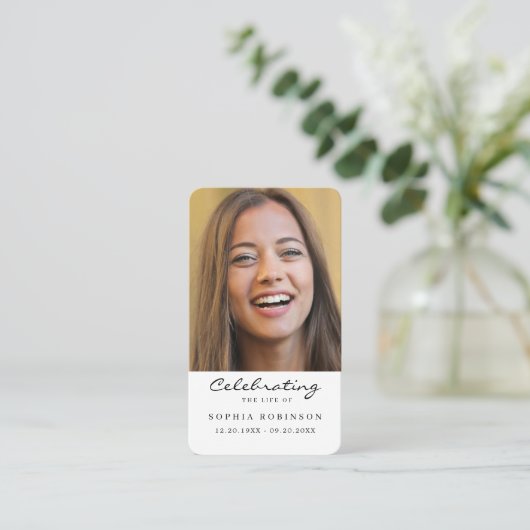 ライフお祝いの写真祈りの言葉カード 名刺 (スタンド正面)