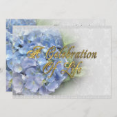 ライフお祝いアジサイ&レース 招待状 (正面/裏面)