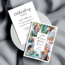 ライフお祝いコラージュ葬儀記念 招待状