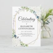 ライフお祝いシンプルフローラ幾何学林 招待状 (スタンド正面)