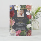 ライフお祝いバラフローラ葬儀の写真 招待状 (スタンド正面)
