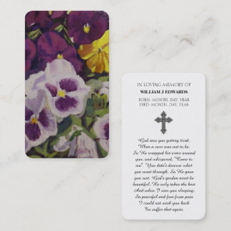 ライフお祝いパンジー花同情カード 名刺