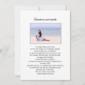 ライフお祝いビーチをテーマにした写真葬儀 招待状 (裏面)