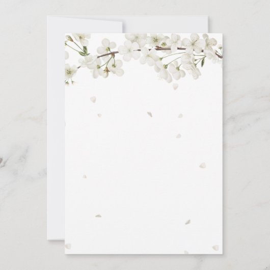 ライフお祝いフローラ白花写真 招待状 (裏面)