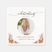 ライフお祝いフローラ記念葬儀写真 スタンダードカクテルナプキン (正面)