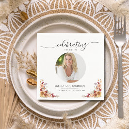 ライフお祝いフローラ記念葬儀写真 スタンダードカクテルナプキン