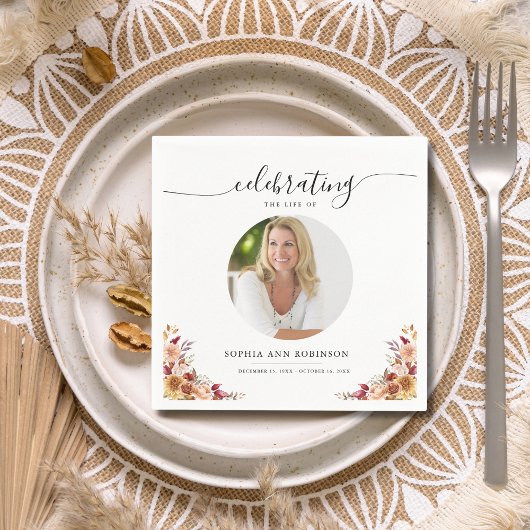 ライフお祝いフローラ記念葬儀写真 スタンダードカクテルナプキン