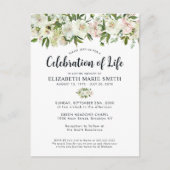 ライフお祝いホワイトフローラ葬儀記念 ポストカード (正面)