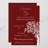 ライフお祝いメモリアルサービスNavy Tree Inv 招待状 (正面/裏面)