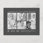 ライフお祝いモダン4シンプルフォトコラージュ ポストカード (正面)