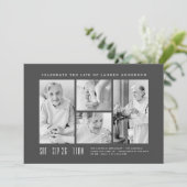 ライフお祝いモダン4シンプルフォトコラージュ 招待状 (スタンド正面)