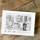 ライフお祝いモダン4シンプルフォトコラージュ 招待状