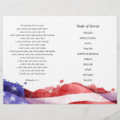 ライフお祝い写真アメリカ国旗の葬儀プログラム チラシ (裏面)