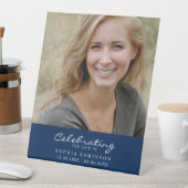 ライフお祝い写真追悼青 台座サイン (インサイチュ)